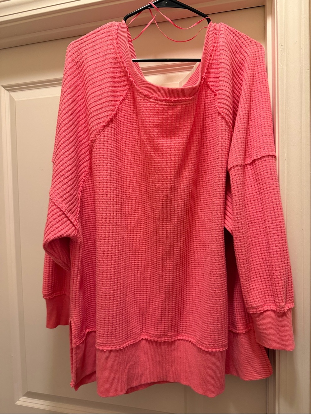 American Eagle Outfitters Coral Pink Waffle-Knit Tunic Top